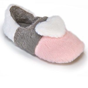 PJ Couture Fluffy Heart Pom Slippers